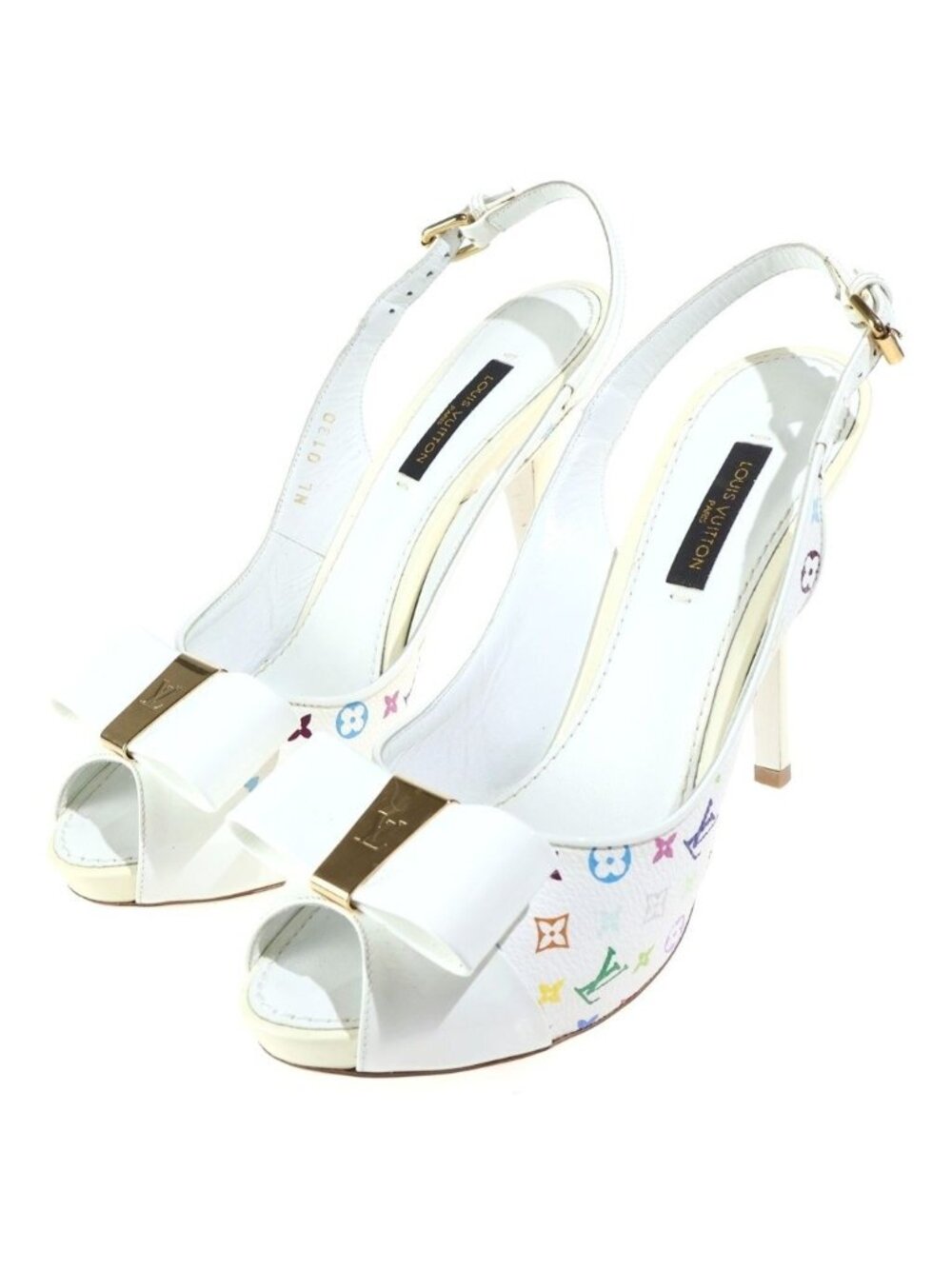 Louis Vuitton TM 6am Monogram Patent Leather Pumps High Heels White